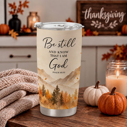 Christian Fall Thanksgiving 20oz Travel Coffee Mug Tumbler, Autumn Gift for Women, Family