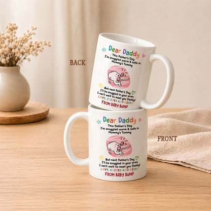 Personalized Dear Daddy Father’s Day Mug – Cute Baby Love Coffee Mug for New Dad, First Father’s Day Gift