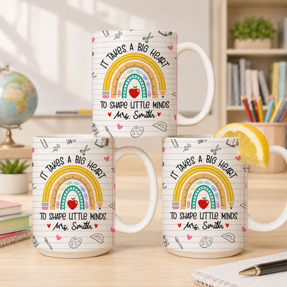 Back to School Personalized Teacher Mug, Custom Name Coffee Mug, Teacher Appreciation Gift for Preschool, Kindergarten & Elementary Teachers