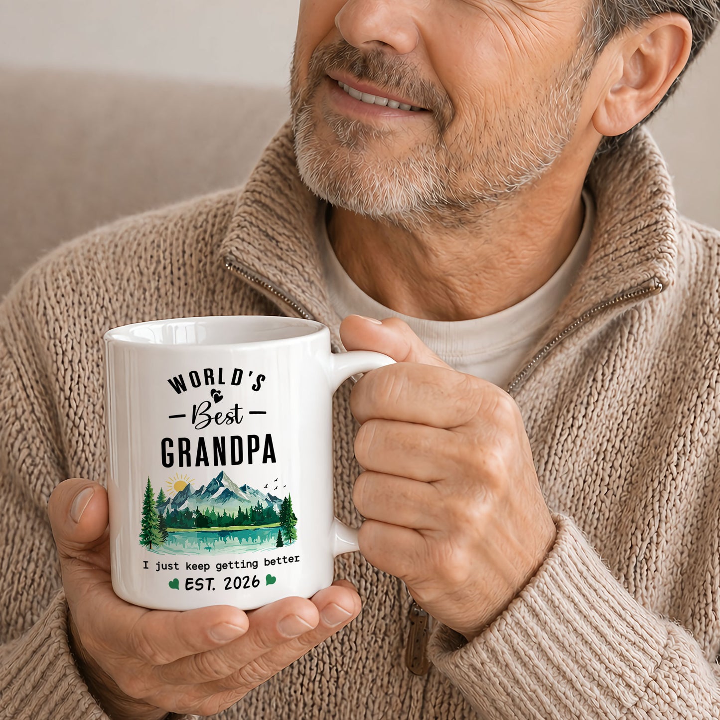 World’s Best Grandma Grandpa Mug Set – Personalized Coffee Cups