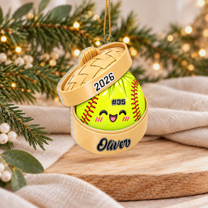 Personalized Custom Shape Acrylic Ornament - Cute Squishy Dumpling Style Sport Ball - Christmas Gift For Kids