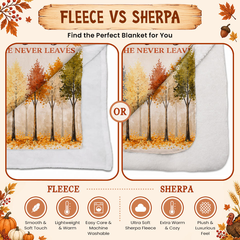 Thanksgiving Jesus Christian Fall Tree Blanket, Religious Fleece & Sherpa Throw, Faith Gift for Adults, Friends
