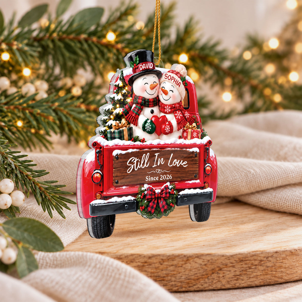 Personalized Snowman Couple Christmas Ornament, Still In Love Keepsake, Christmas Gift for Couples