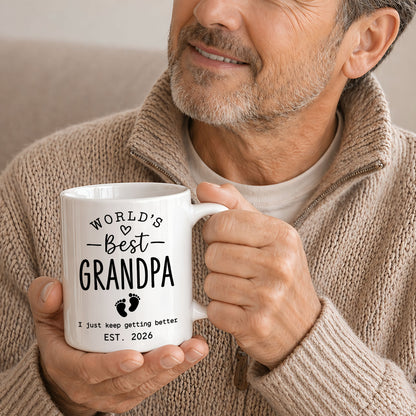 World’s Best Grandma Grandpa Mug Set – Personalized Coffee Cups