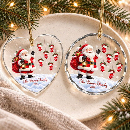 Personalized Gift Family Christmas Ornament 2026, Custom Name Glass Ornament Christmas Tree, Gift For Family