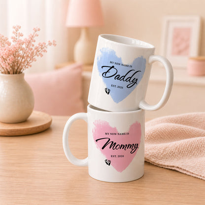 Personalized Mommy and Daddy Mug Set – Matching Coffee Mug Gift