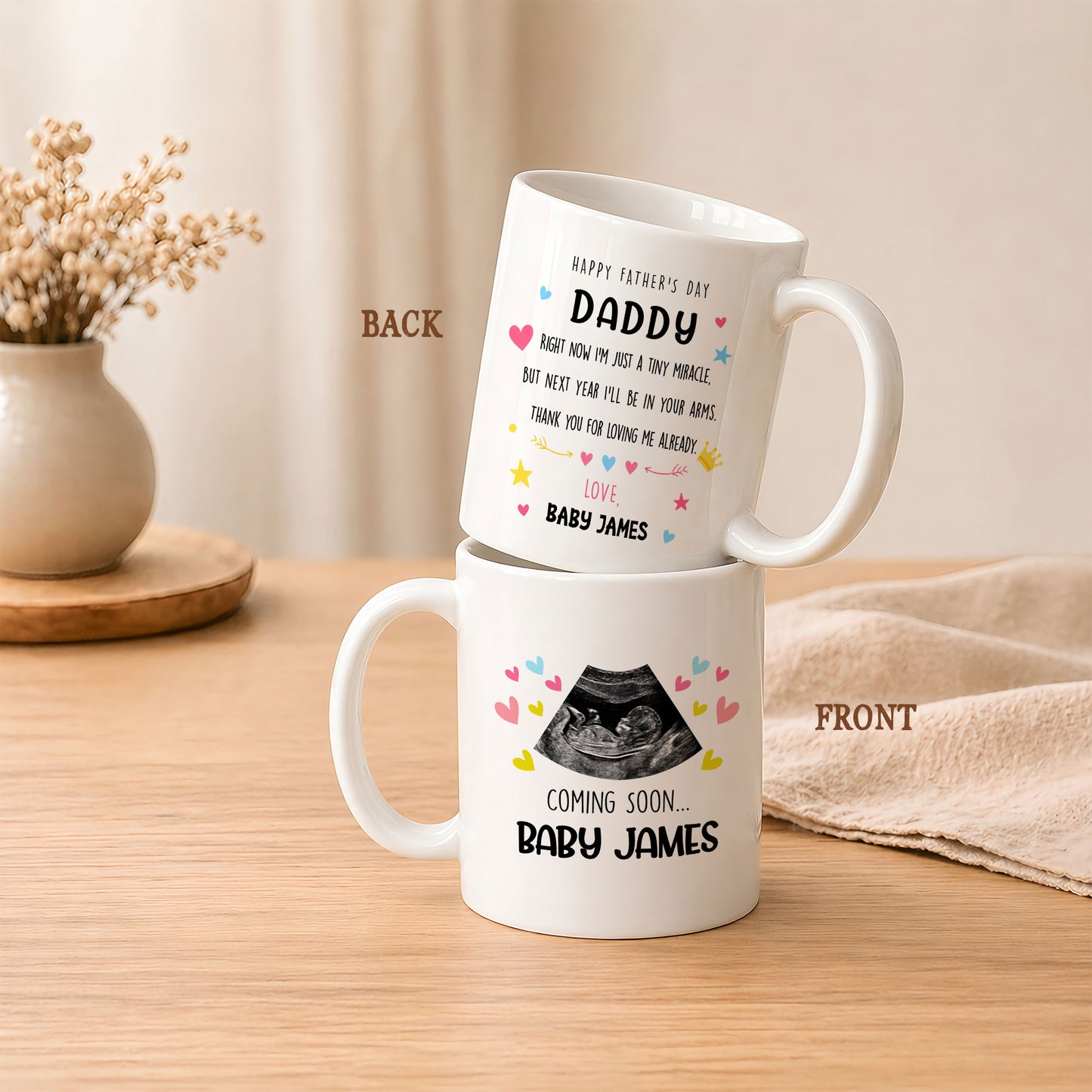 Happy Father’s Day Daddy Mug – Personalized Coffee Cup Gift