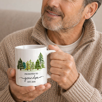 Personalized Promoted to Grandma Grandpa Mug Set – Matching Couple Coffee Mugs Est 2026, New Grandparents Gift