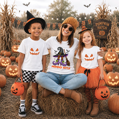 Personalized Grandma Witch Hat Sweatshirt, Custom Grandkids Names Halloween Shirt, Family Gift