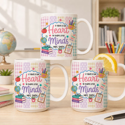 Back to School Personalized Teacher Mug, Custom Name Coffee Mug, Teacher Appreciation Gift for Preschool, Kindergarten & Elementary Teachers