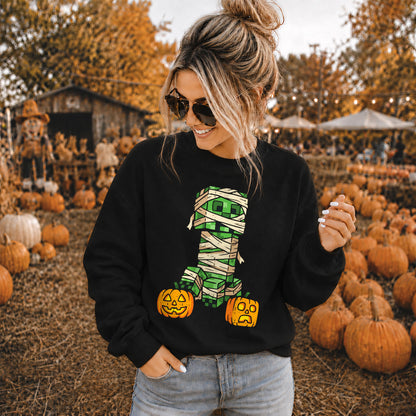 Skeleton Gamer Halloween Sweatshirt, Boys Pumpkin Gaming Shirt, Funny Halloween Gift