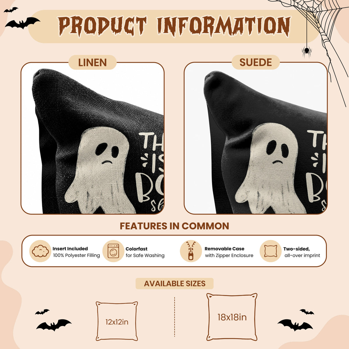 Personalized Halloween Ghost Pillow, This Is Some Boo Sheet Ghost Cushion, Cute Halloween Home Decor, Halloween Gift