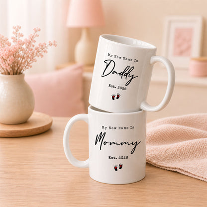 Personalized Mommy and Daddy Mug Set – Matching Coffee Mug Gift