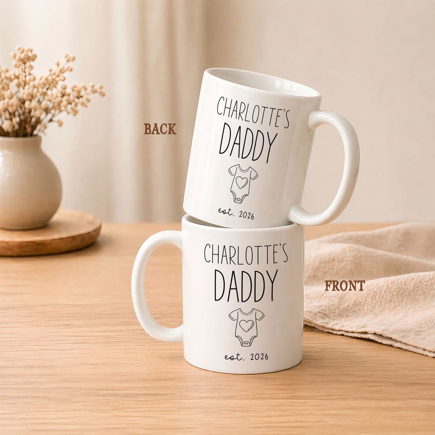 Personalized Daddy Mug – Custom Name Coffee Mug Gift for Dad