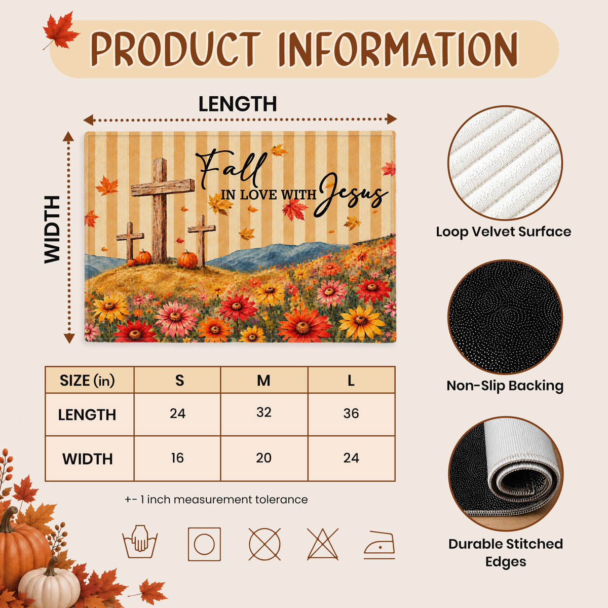 Christian Fall Thanksgiving Doormat, Religious Autumn Home Decor, Faith Inspired Welcome Mat