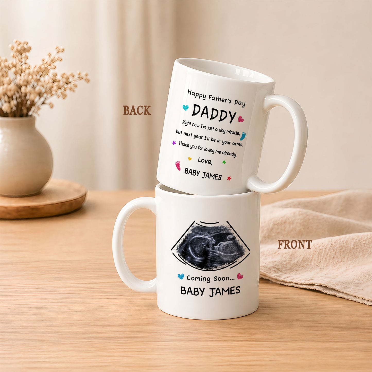 Happy Father’s Day Daddy Mug – Personalized Coffee Cup Gift