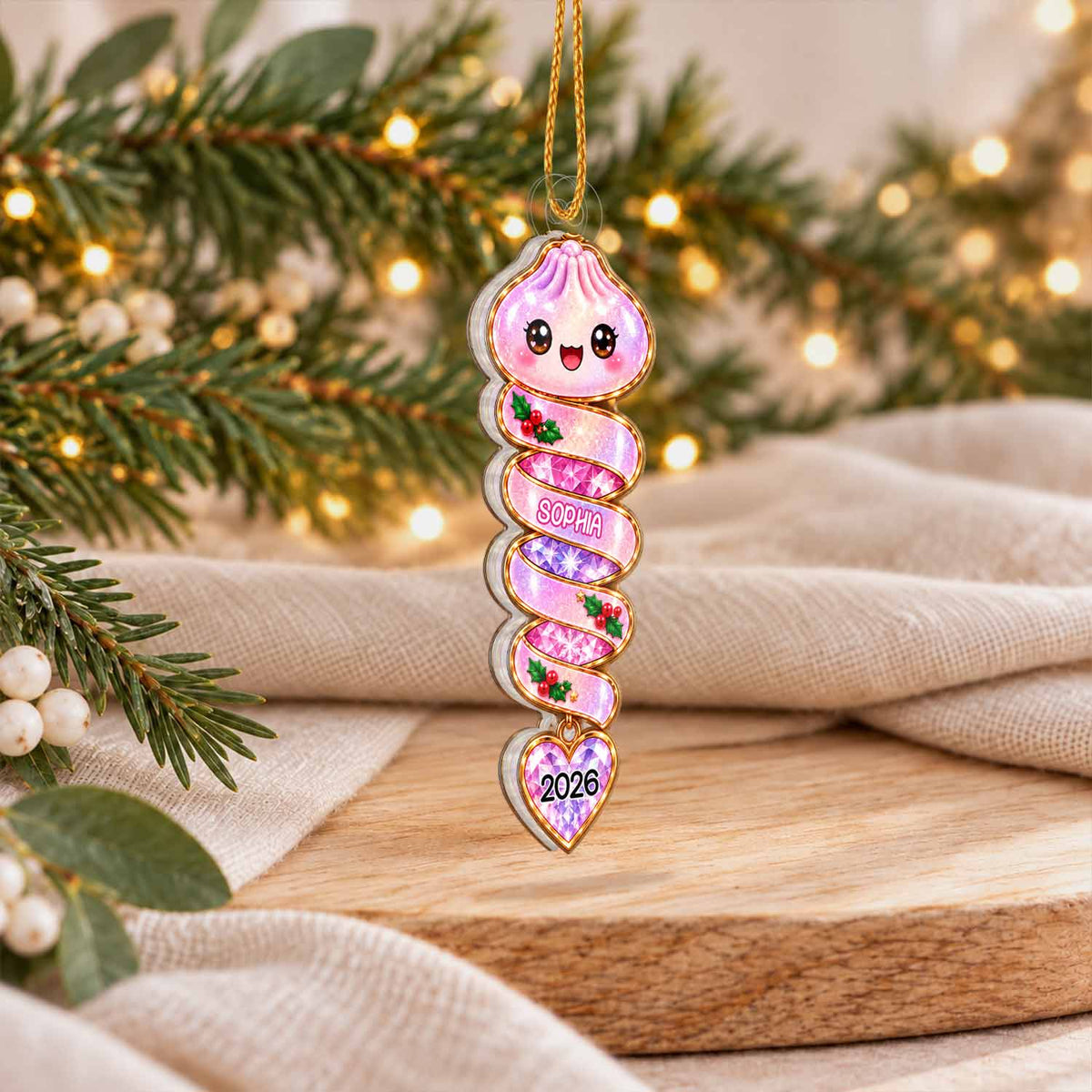 Personalized Custom Shape Acrylic Ornament - Custom Name Squishy Ornament - Christmas Gift For Kids