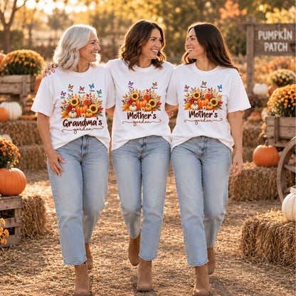 Personalized Grandma Thanksgiving Sweatshirt, Custom Family Name Grandma’s Garden Floral Autumn Family Gift