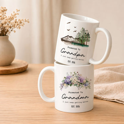 World’s Best Grandma Grandpa Mug Set – Personalized Coffee Cups