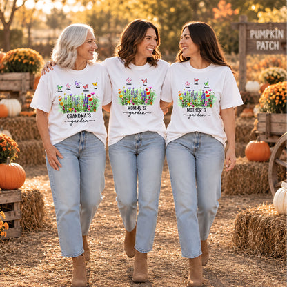 Personalized Grandma Thanksgiving Sweatshirt, Custom Family Name Grandma’s Garden Floral Autumn Family Gift