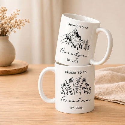 Personalized Grandma Grandpa Mug Set – Matching Coffee Mug Gift