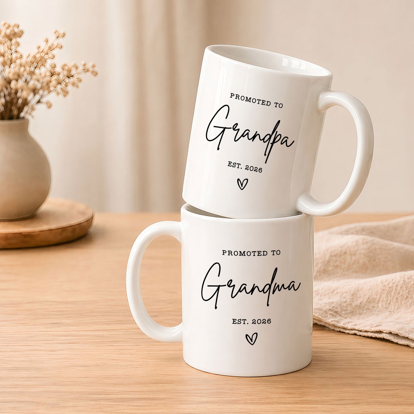 Personalized Grandma Grandpa Mug Set – Matching Coffee Mug Gift