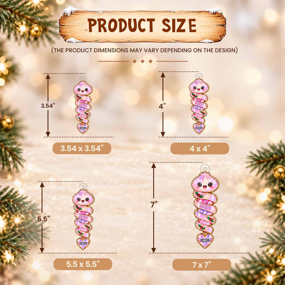 Personalized Custom Shape Acrylic Ornament - Custom Name Squishy Ornament - Christmas Gift For Kids