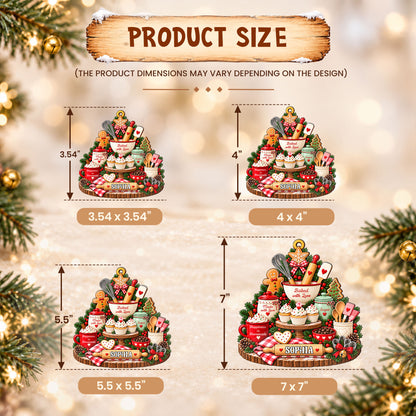 Personalized Custom Shape Acrylic Ornament - Custom Name Baking Christmas Ornament - Gift for Bakers