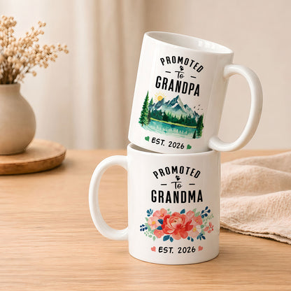 Personalized Grandma Grandpa Mug Set – Matching Coffee Mug Gift
