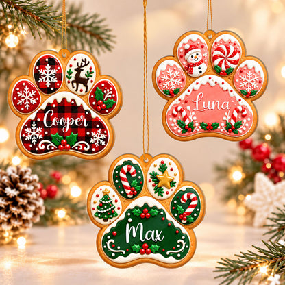 Personalized Custom Shape Acrylic Ornament - Custom Pet Paw Print Christmas Ornament - Pet Lovers Gift