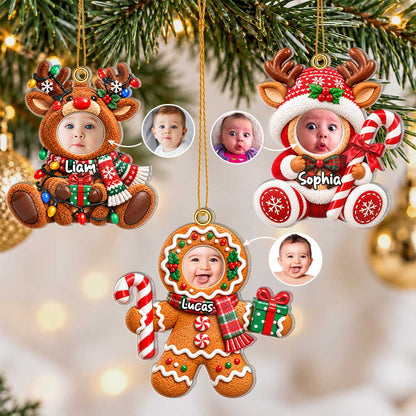 Personalized Custom Shape Acrylic Ornament - Custom Baby Photo Ornament - Baby's First Christmas Gift