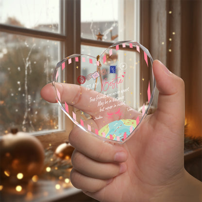 Custom Friends Christmas Ornaments, Heart Shaped Friend Ornament For Anniversary