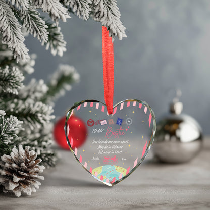 Custom Friends Christmas Ornaments, Heart Shaped Friend Ornament For Anniversary