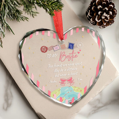 Custom Friends Christmas Ornaments, Heart Shaped Friend Ornament For Anniversary