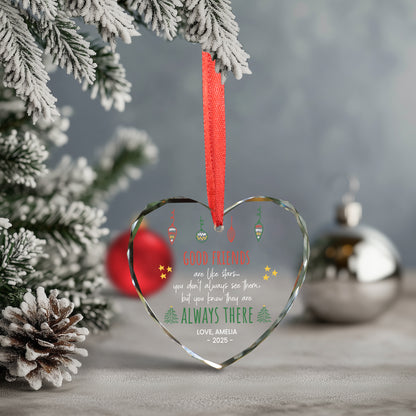 Personalized Best Friend Christmas Ornaments, Heart Shaped Best Friend Ornament