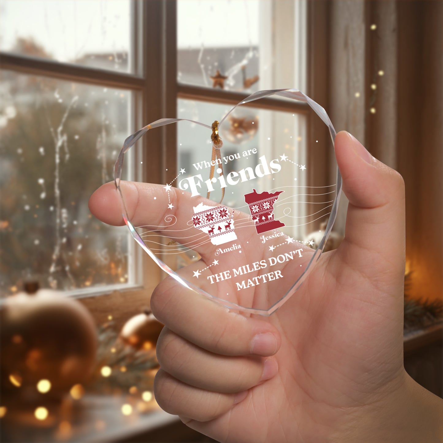 Personalized Christmas Ornament For Friends, Custom Friendship Ornaments For Women Or Men