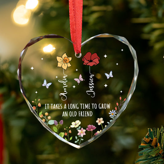 Personalized Heart Shaped Friends Christmas Ornaments, Thank You Gifts For Friends