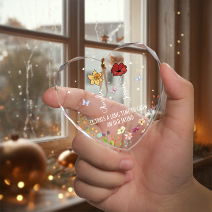 Personalized Heart Shaped Friends Christmas Ornaments, Thank You Gifts For Friends