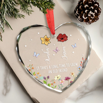 Personalized Heart Shaped Friends Christmas Ornaments, Thank You Gifts For Friends
