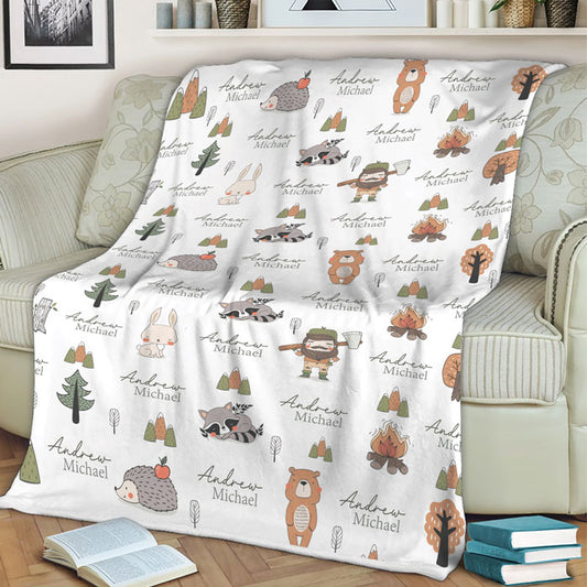Personalized Baby Blanket With Name, Fleece Christmas Blanket For Kids