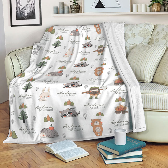 Personalized Baby Blanket With Name, Fleece Christmas Blanket For Kids