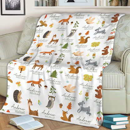 Personalized Baby Blankets For Girls Or Boys, Animal Print Fleece Blanket