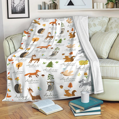 Personalized Baby Blankets For Girls Or Boys, Animal Print Fleece Blanket