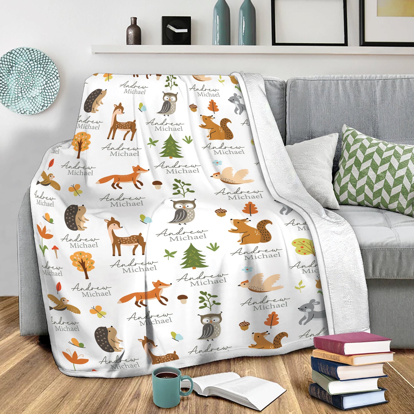 Personalized Baby Blankets For Girls Or Boys, Animal Print Fleece Blanket