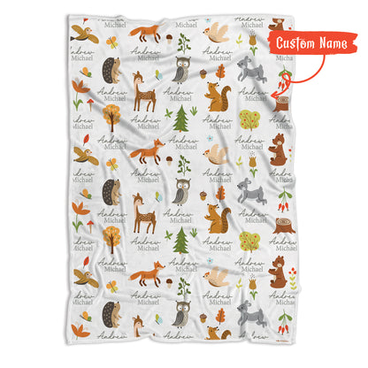 Personalized Baby Blankets For Girls Or Boys, Animal Print Fleece Blanket