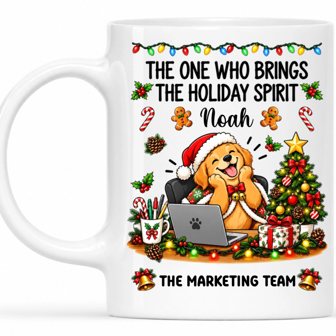 Personalized Christmas Mug for Coworkers - Custom Name Funny Office Coffee Cup - Christmas Gift for Coworkers, Colleagues