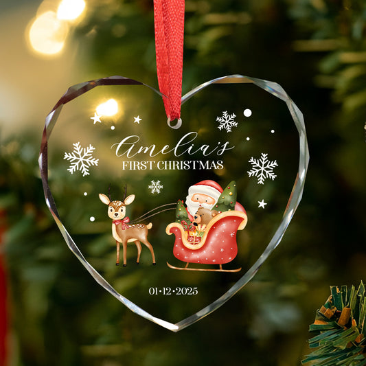 Personalized Baby's First Christmas Ornament, Baby Shower Gifts for Girls Boys Kids