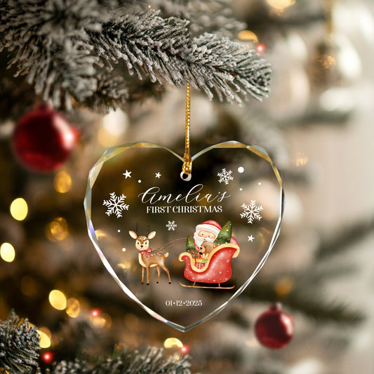 Personalized Baby's First Christmas Ornament, Baby Shower Gifts For Girls Boys Kids