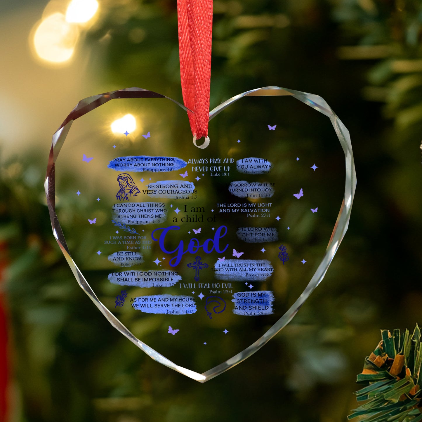 Christian Ornaments For Christmas Tree, Jesus Ornament For Holiday Or Anniversary