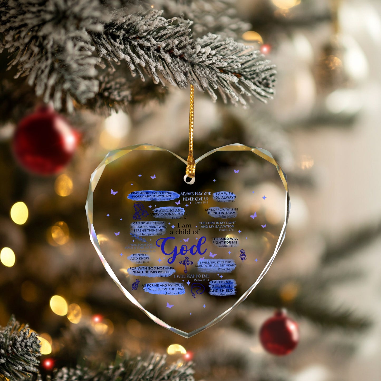 Christian Ornaments For Christmas Tree, Jesus Ornament For Holiday Or Anniversary